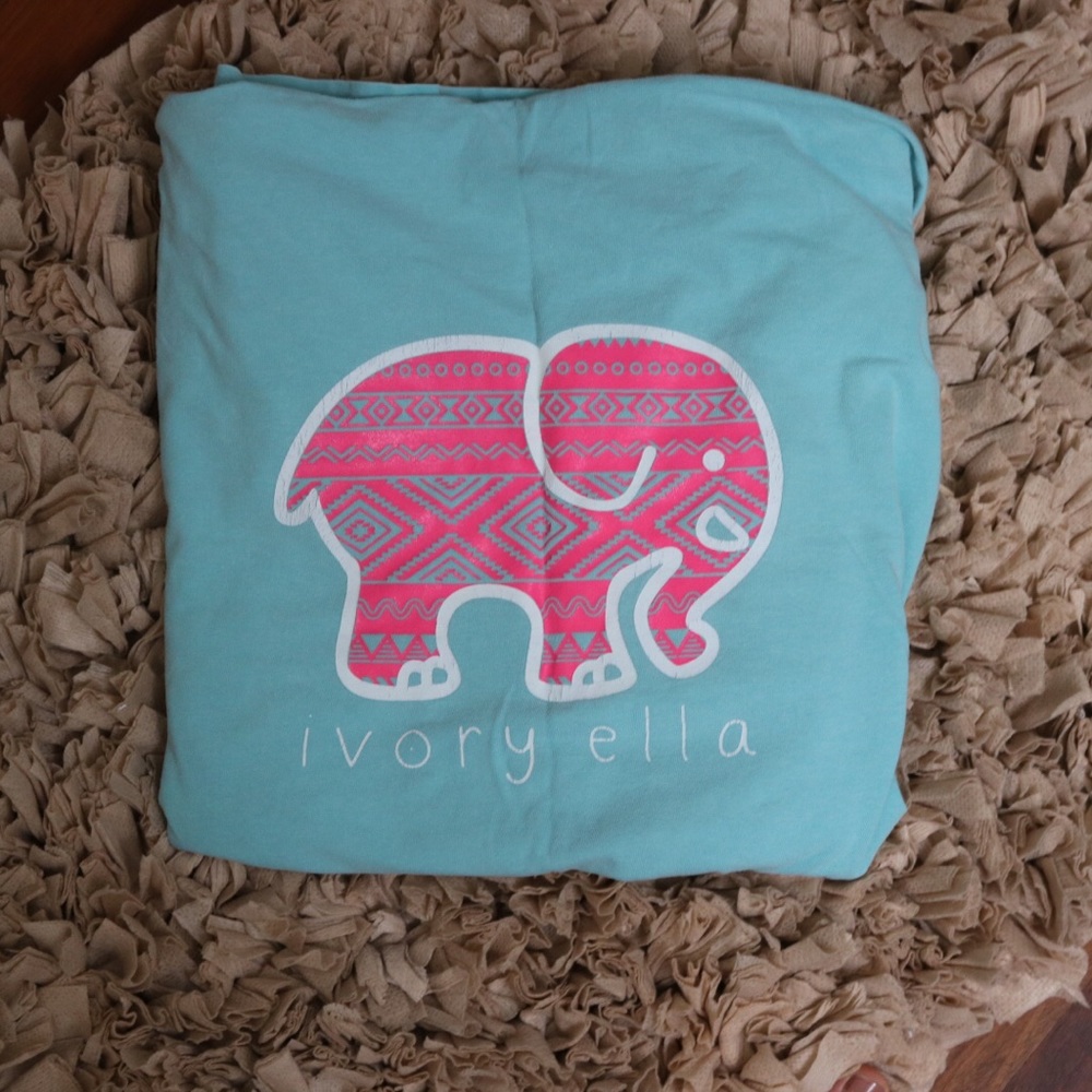 Ivory Ella long sleeve blue and pink top